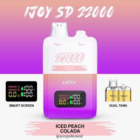 iJOY Flavors Vape 4DL4N8155 - iJOY SD 22000 يمكن التخلص منه كولادا الخوخ المثلج